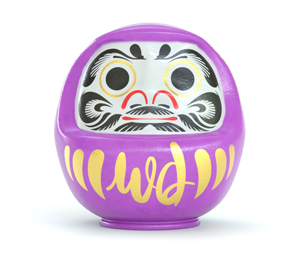 Wise Daruma consulting logo - White