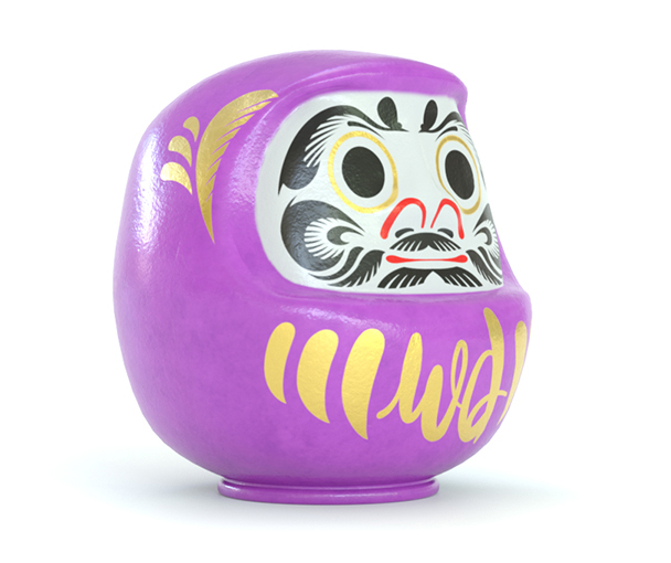 Wise Daruma consulting logo facing right - Purple